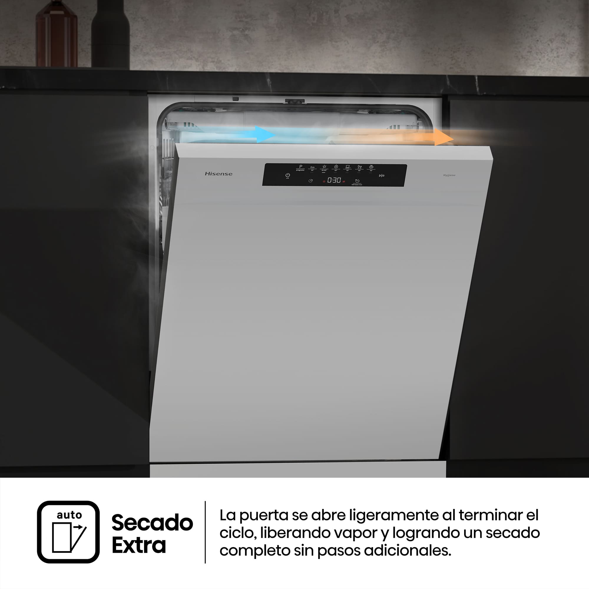 Hisense - HS643B90W – Lavavajillas 60Cm De Libre Instalación, Clase B, Capacidad 15 Serv., Color Blanco