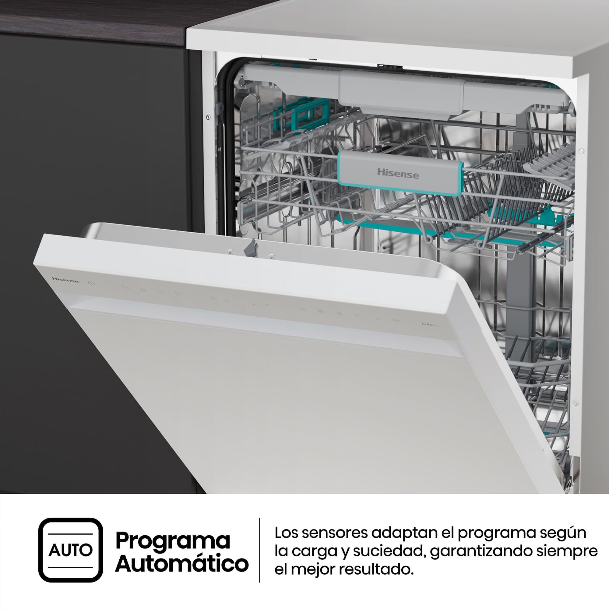 Hisense - HS663A90WUK – Lavavajillas 60Cm De Libre Instalación, Clase A, Capacidad 16 Serv., Color Blanco