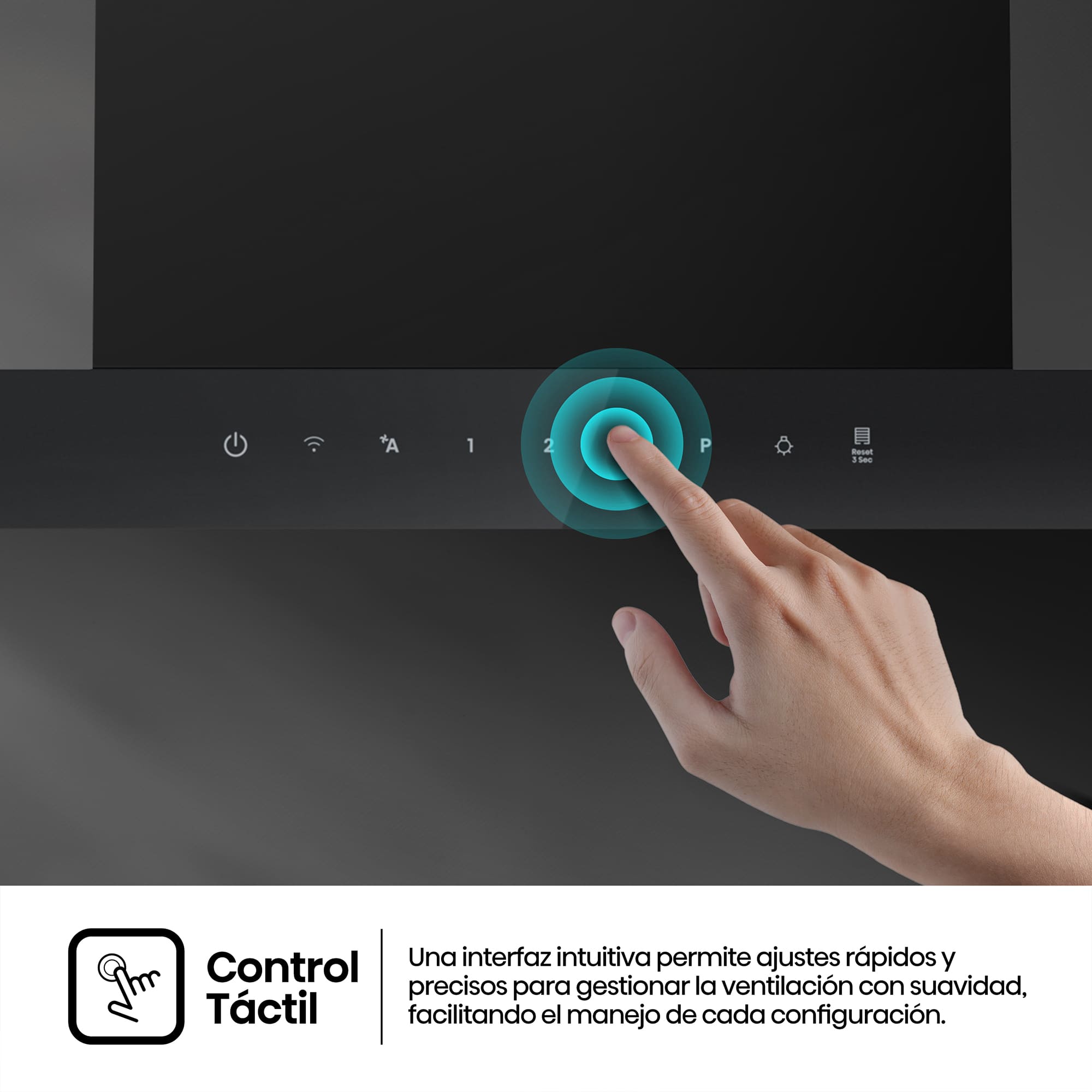 Hisense - CH6T6226B – Campana T Invertida 60Cm, Clase A+, Capacidad 446M³/H, Color Negro