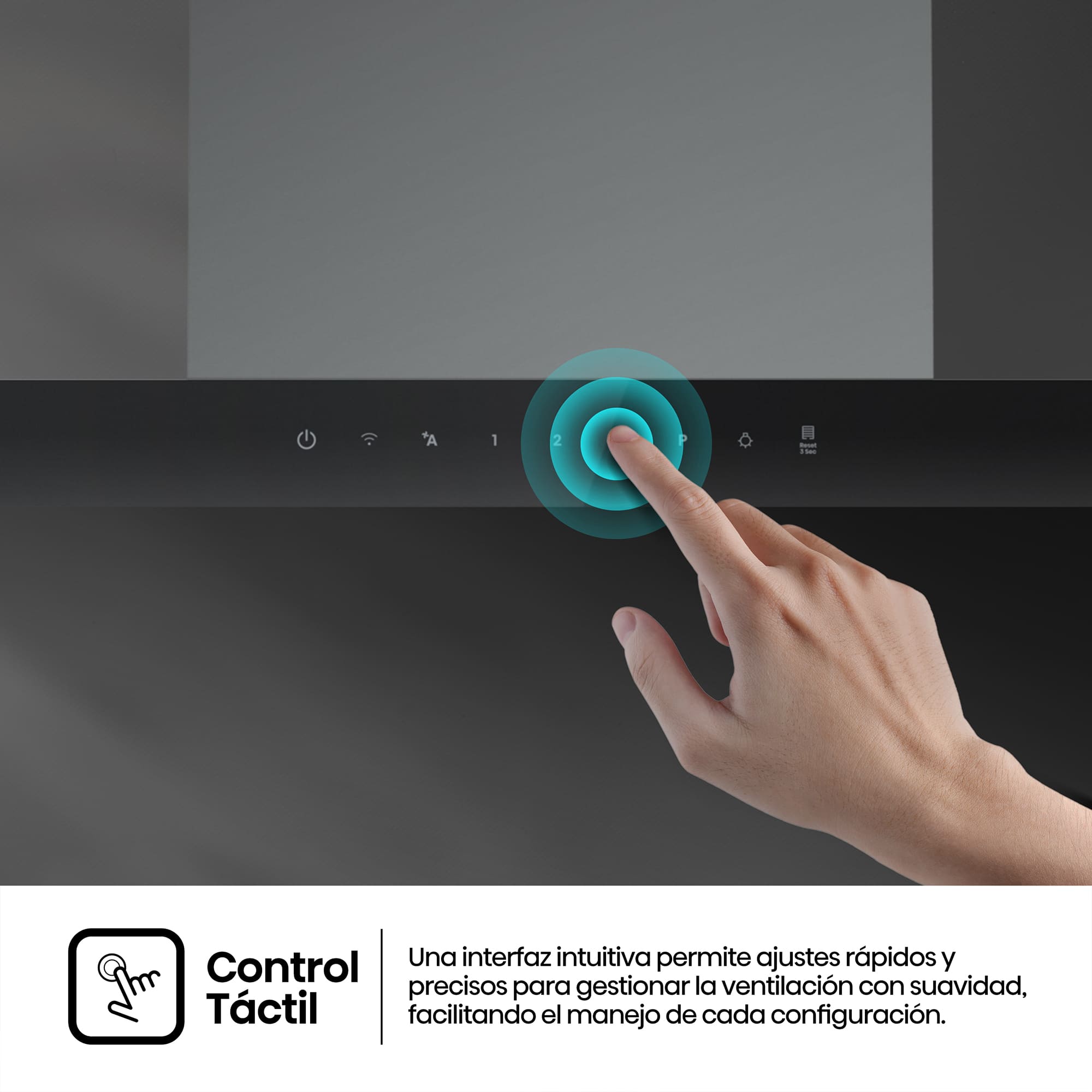 Hisense - CH9T6226XGB – Campana T Invertida 90Cm, Clase A+, Capacidad 446M³/H, Color Inox