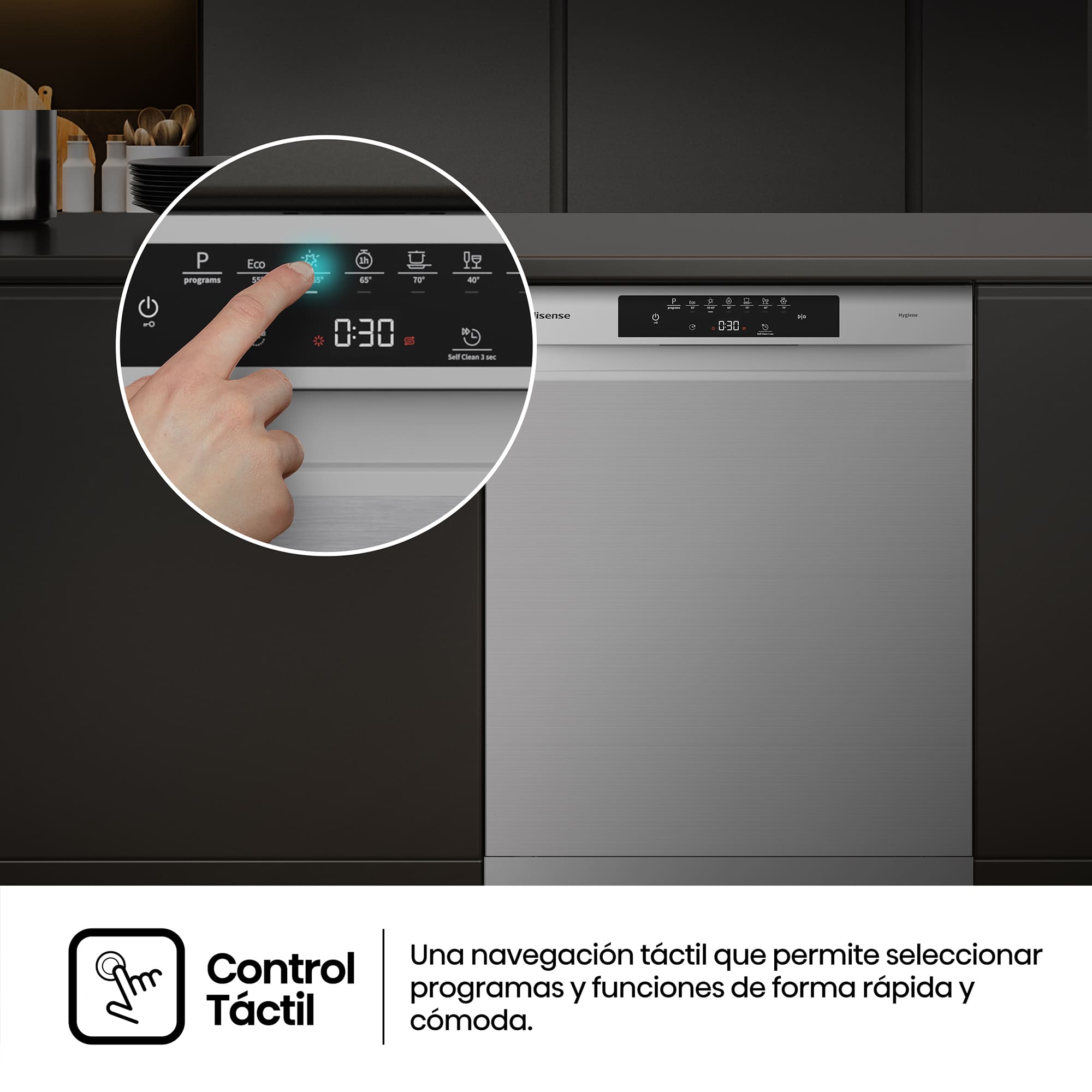 Hisense - HS643B90X – Lavavajillas 60Cm De Libre Instalación, Clase B, Capacidad 15 Serv., Color Inox