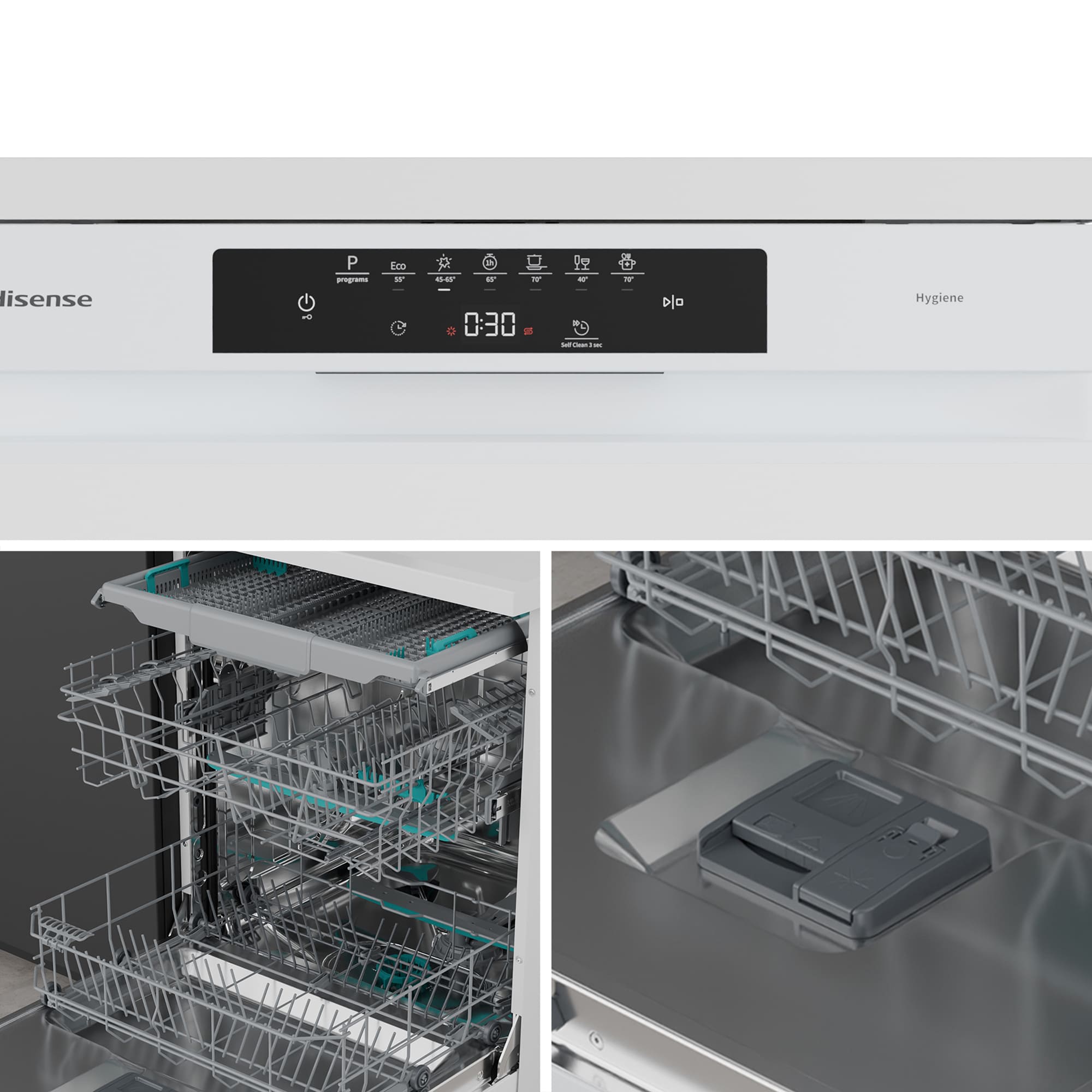 Hisense - HS643B90W – Lavavajillas 60Cm De Libre Instalación, Clase B, Capacidad 15 Serv., Color Blanco