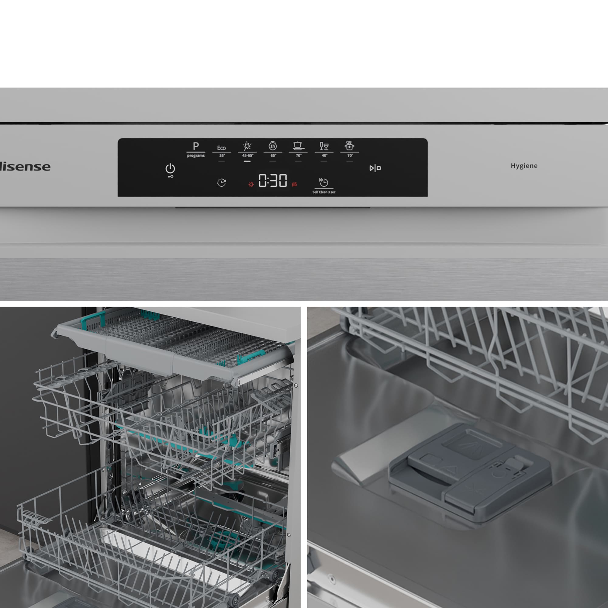 Hisense - HS643B90X – Lavavajillas 60Cm De Libre Instalación, Clase B, Capacidad 15 Serv., Color Inox
