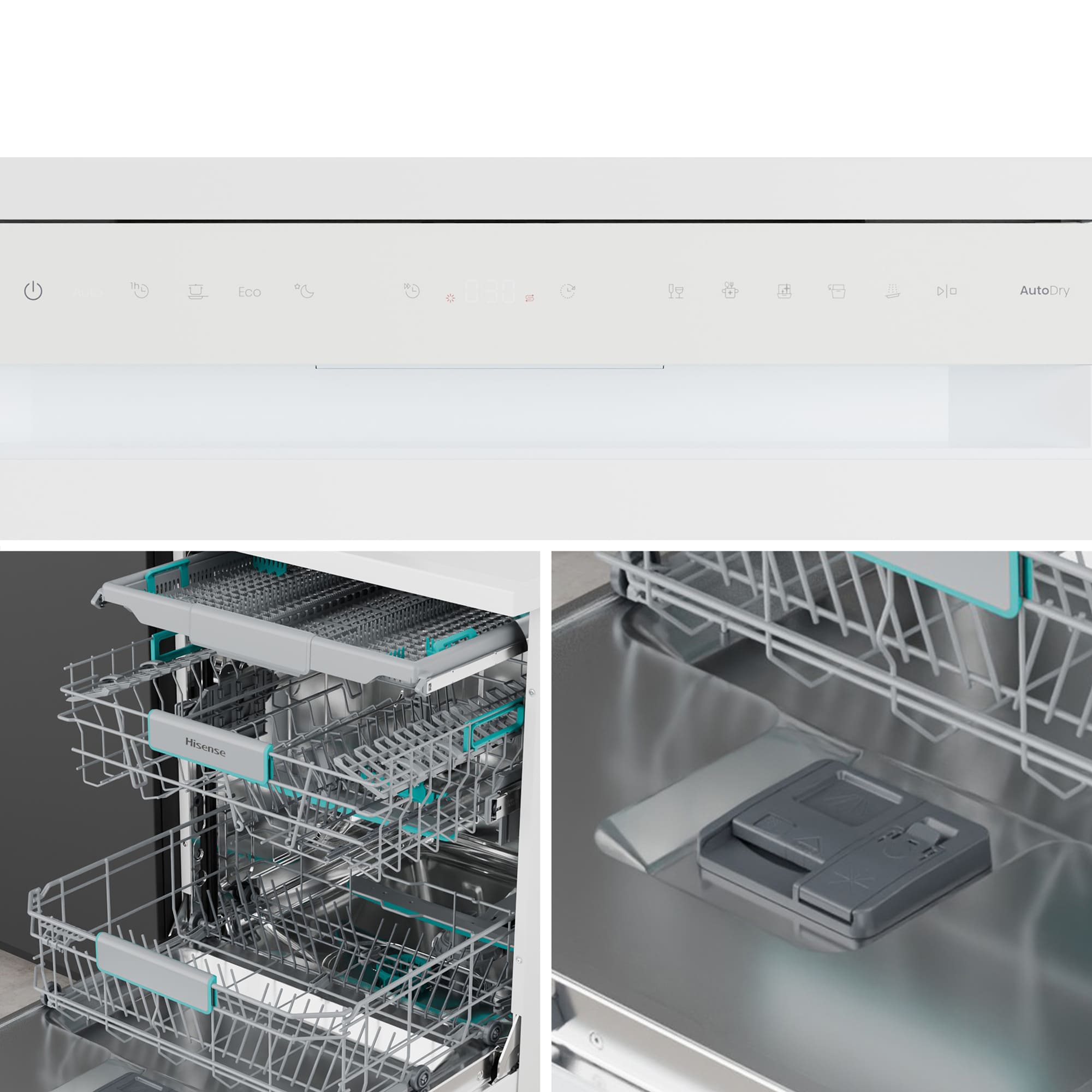 Hisense - HS663A90WUK – Lavavajillas 60Cm De Libre Instalación, Clase A, Capacidad 16 Serv., Color Blanco