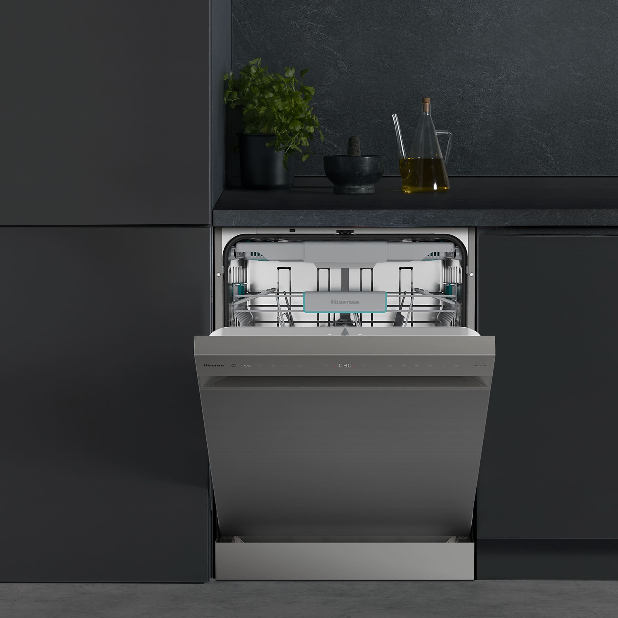 Hisense - HS663A90XUK – Lavavajillas 60Cm De Libre Instalación, Clase A, Capacidad 16 Serv., Color Inox