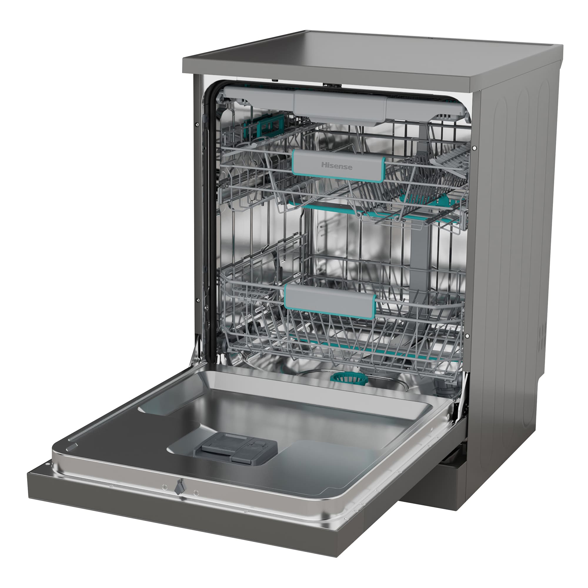 Hisense - HS663A90XUK – Lavavajillas 60Cm De Libre Instalación, Clase A, Capacidad 16 Serv., Color Inox