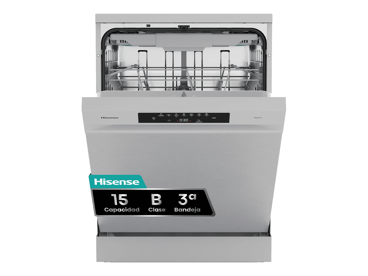 HS643B90X - Lavavajillas 60Cm De Libre Instalación, Clase B, Capacidad 15 Serv., Color Inox