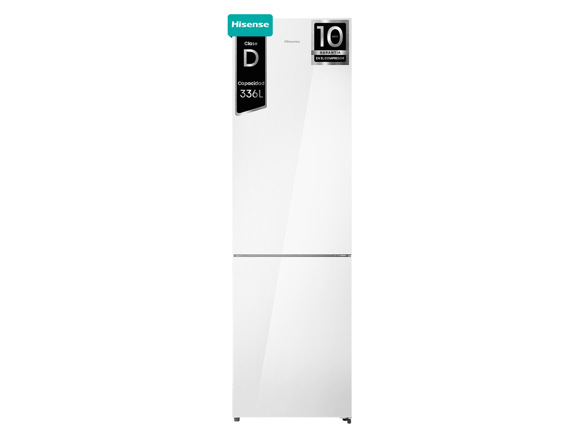 RB440N4GWD - Frigorífico Combi 2 Puertas, Clase D , 336L, Cristal Blanco
