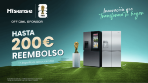 Banner Cashback Frigoríficos Hisense por la Copa Mundial de la FIFA 2026 ordenador