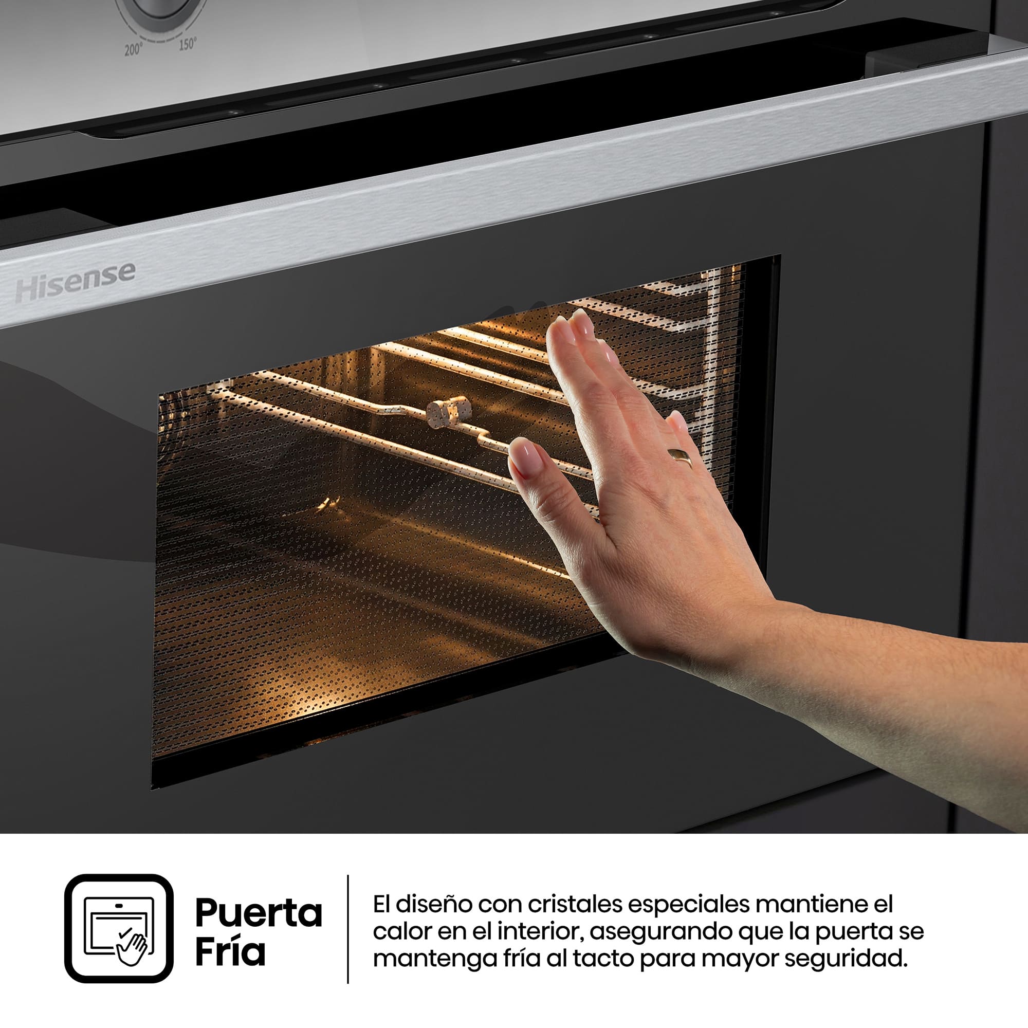 Hisense - BI44221AWG – Horno Compacto, Clase A, Capacidad 49L, Color Cristal Blanco