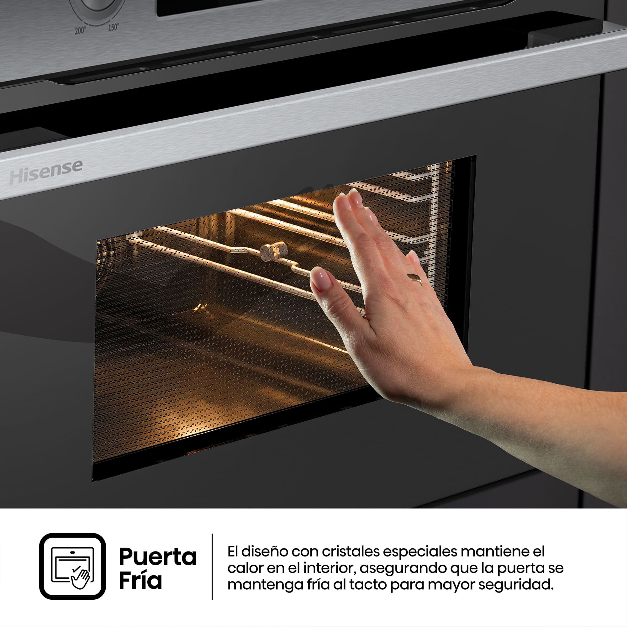 Hisense - BI44221AX – Horno Compacto, Clase A, Capacidad 49L, Color Inox