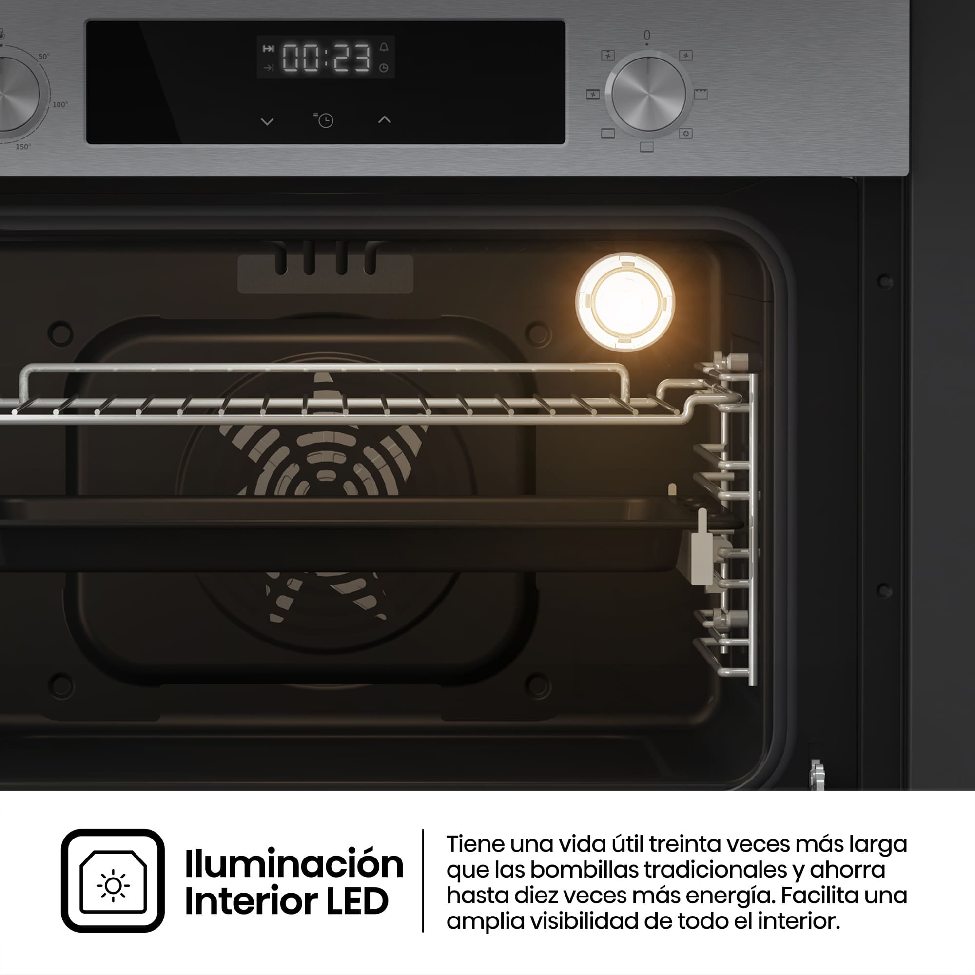 Hisense - BI44221AX – Horno Compacto, Clase A, Capacidad 49L, Color Inox