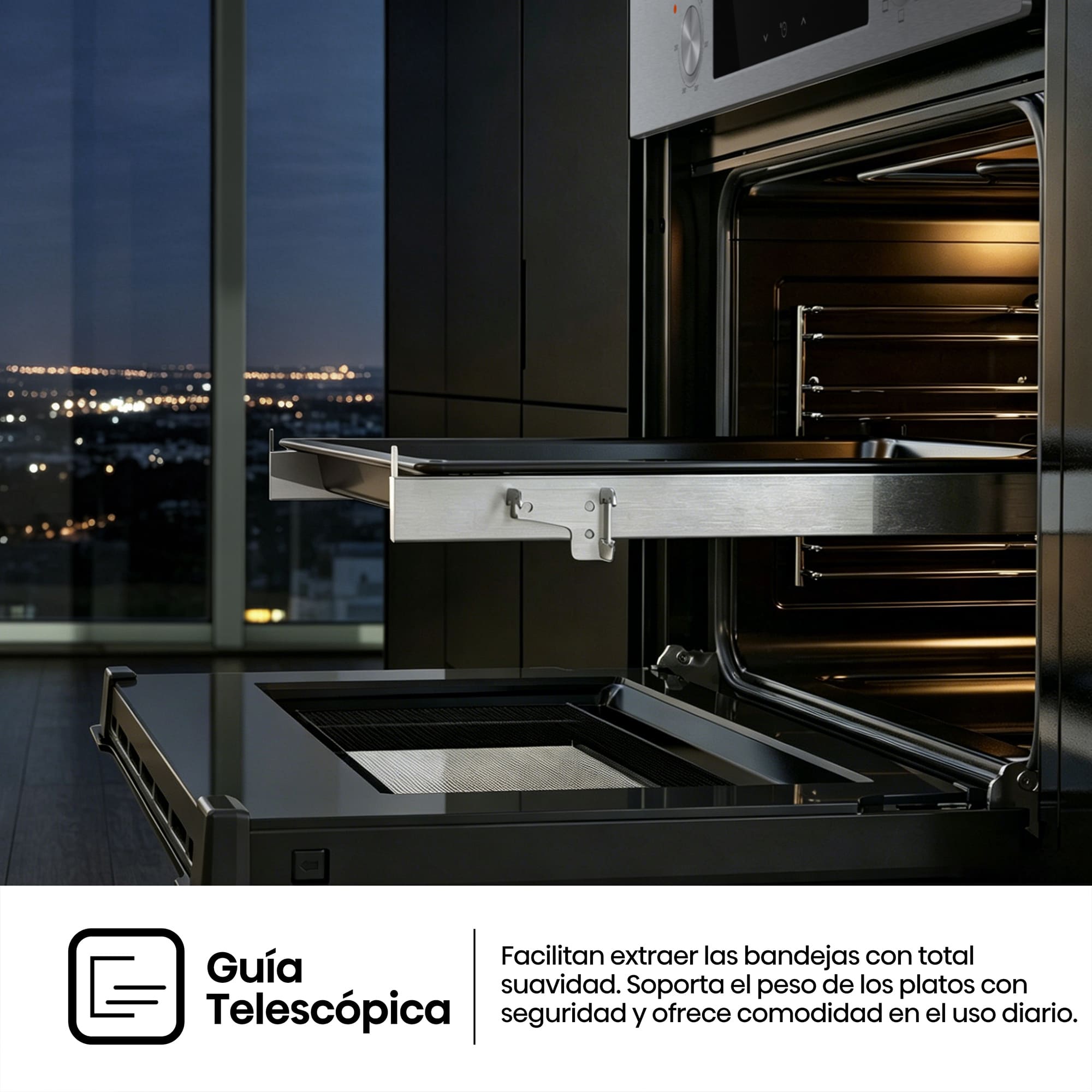 Hisense - BI44221AX – Horno Compacto, Clase A, Capacidad 49L, Color Inox