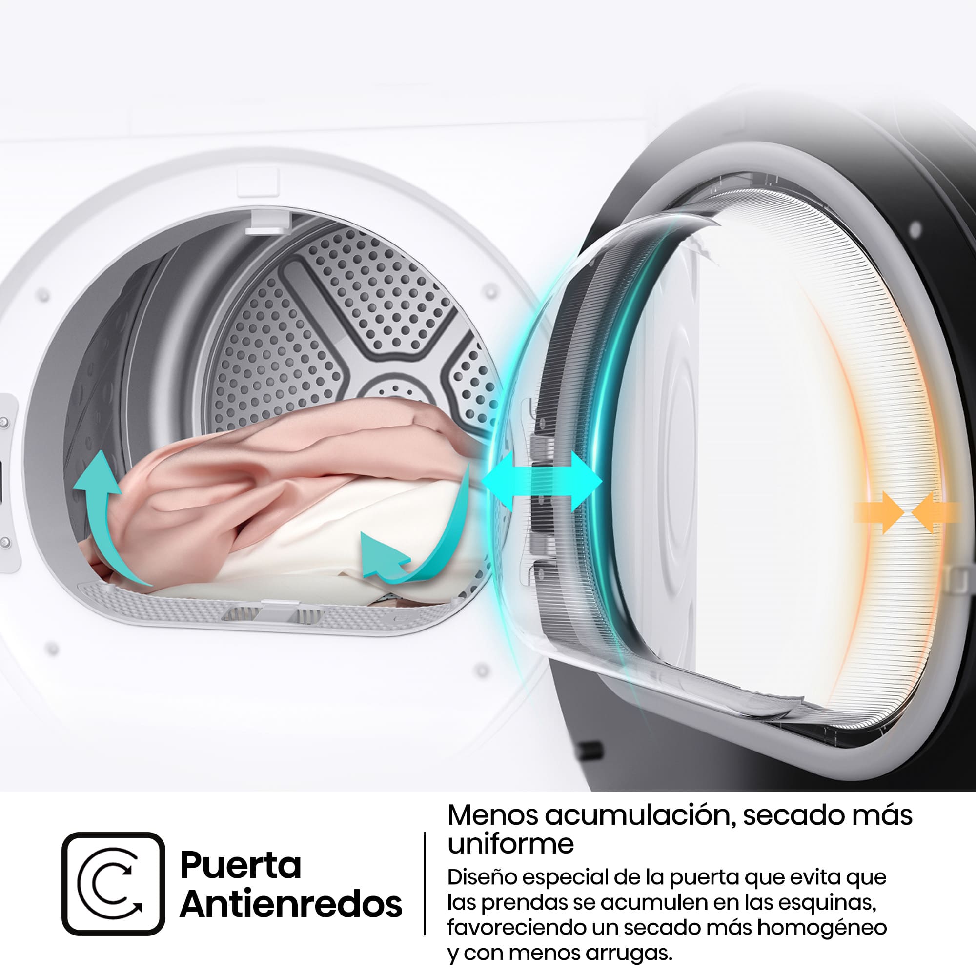 Hisense - DH1I800UWDE – Secadora De Libre Instalación, Clase D, Capacidad 8 Kg, Color Blanco