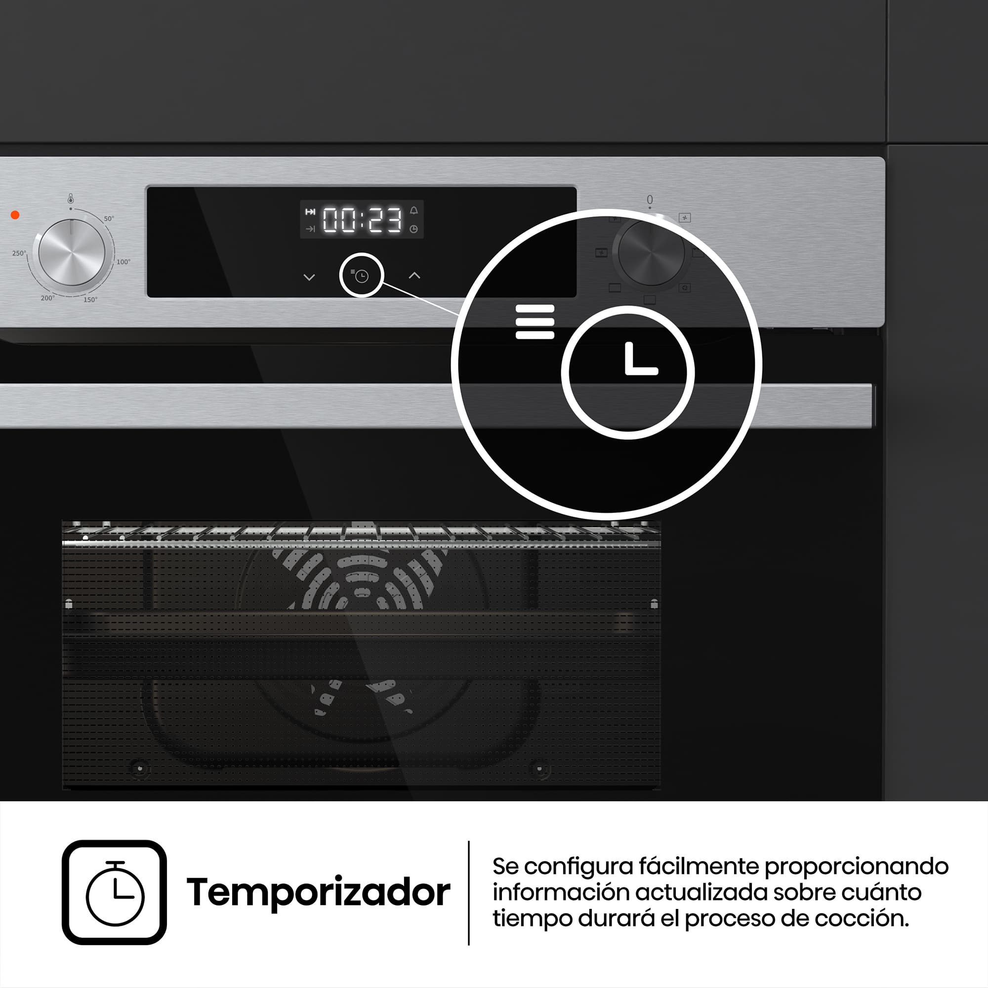 Hisense - BI44221AX – Horno Compacto, Clase A, Capacidad 49L, Color Inox