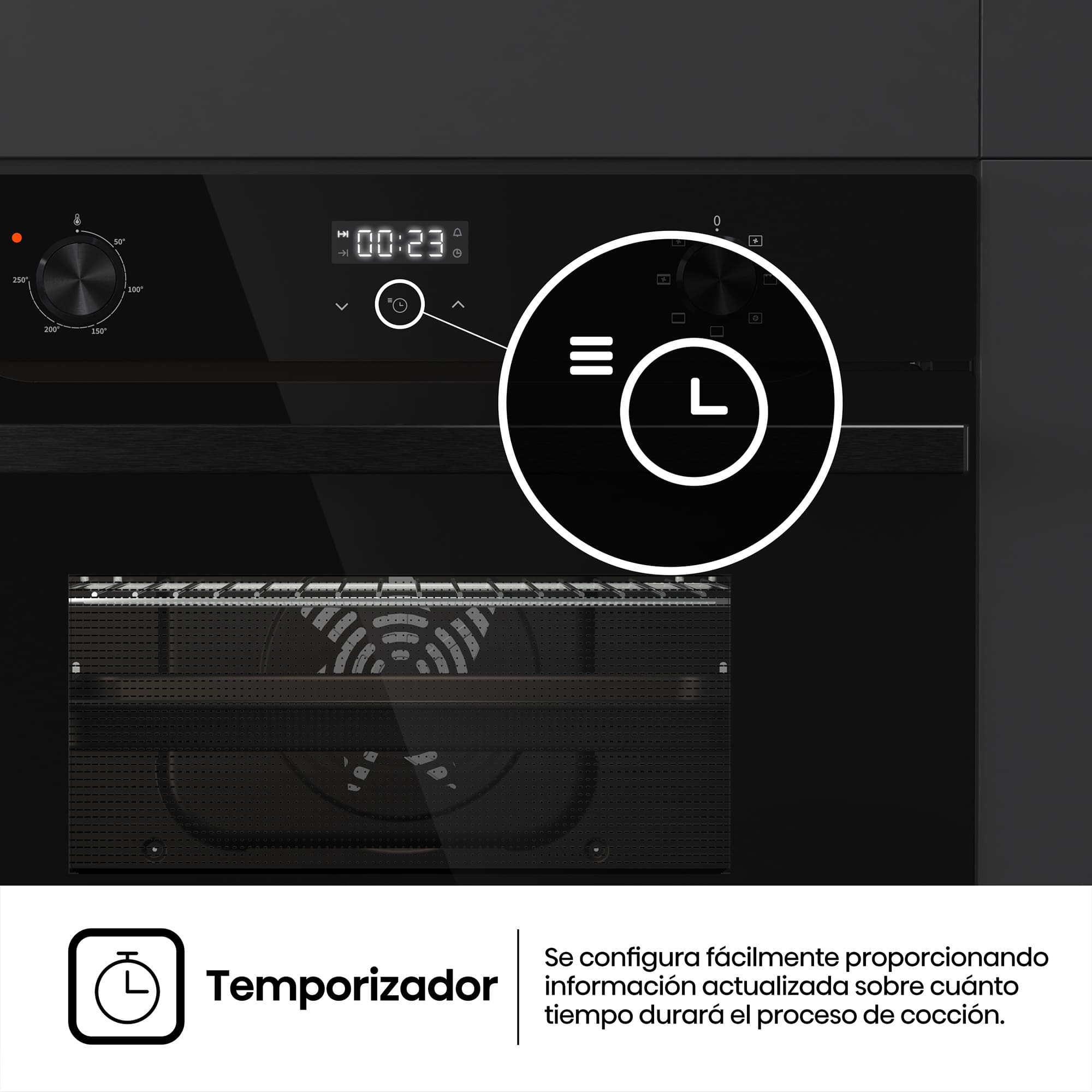 Hisense - BI44221ABG – Horno Compacto, Clase A, Capacidad 49L, Color Cristal Negro