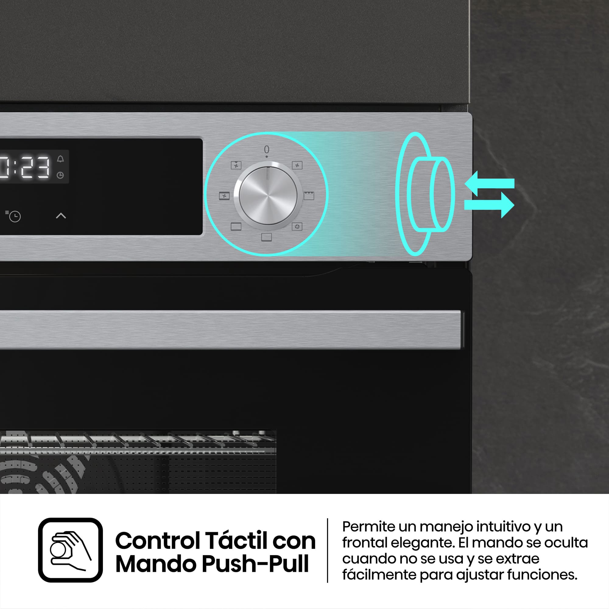 Hisense - BI44221AX – Horno Compacto, Clase A, Capacidad 49L, Color Inox