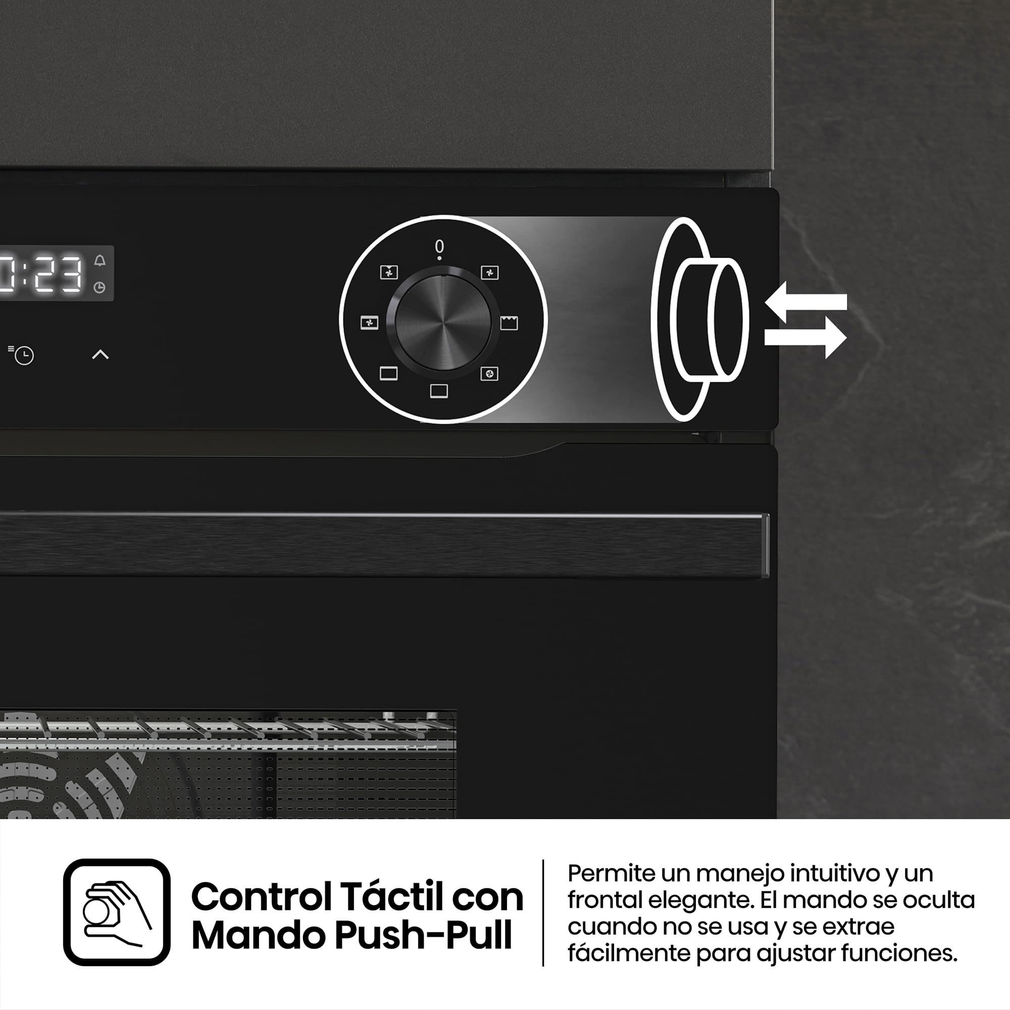 Hisense - BI44221ABG – Horno Compacto, Clase A, Capacidad 49L, Color Cristal Negro