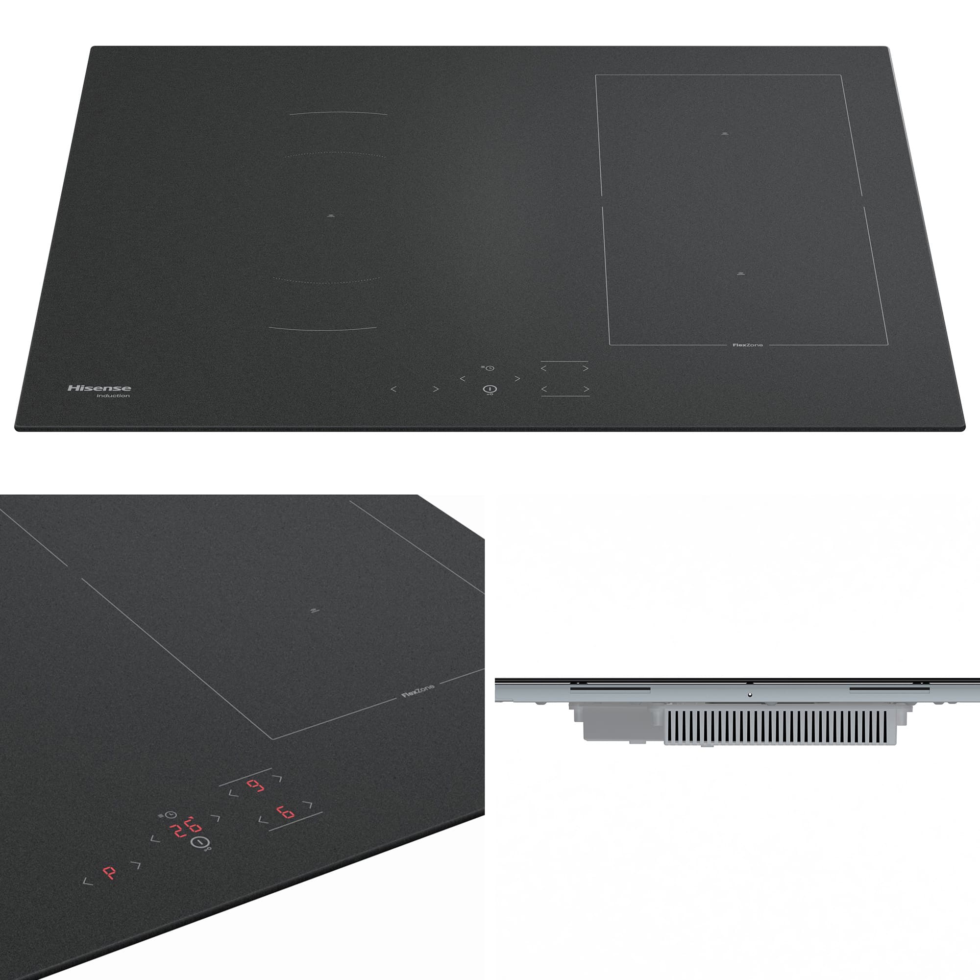 Hisense - HI6321MSC – Placa Inducción Hisense, 4 Zonas, Potencia 7360W, Color Negro Mate