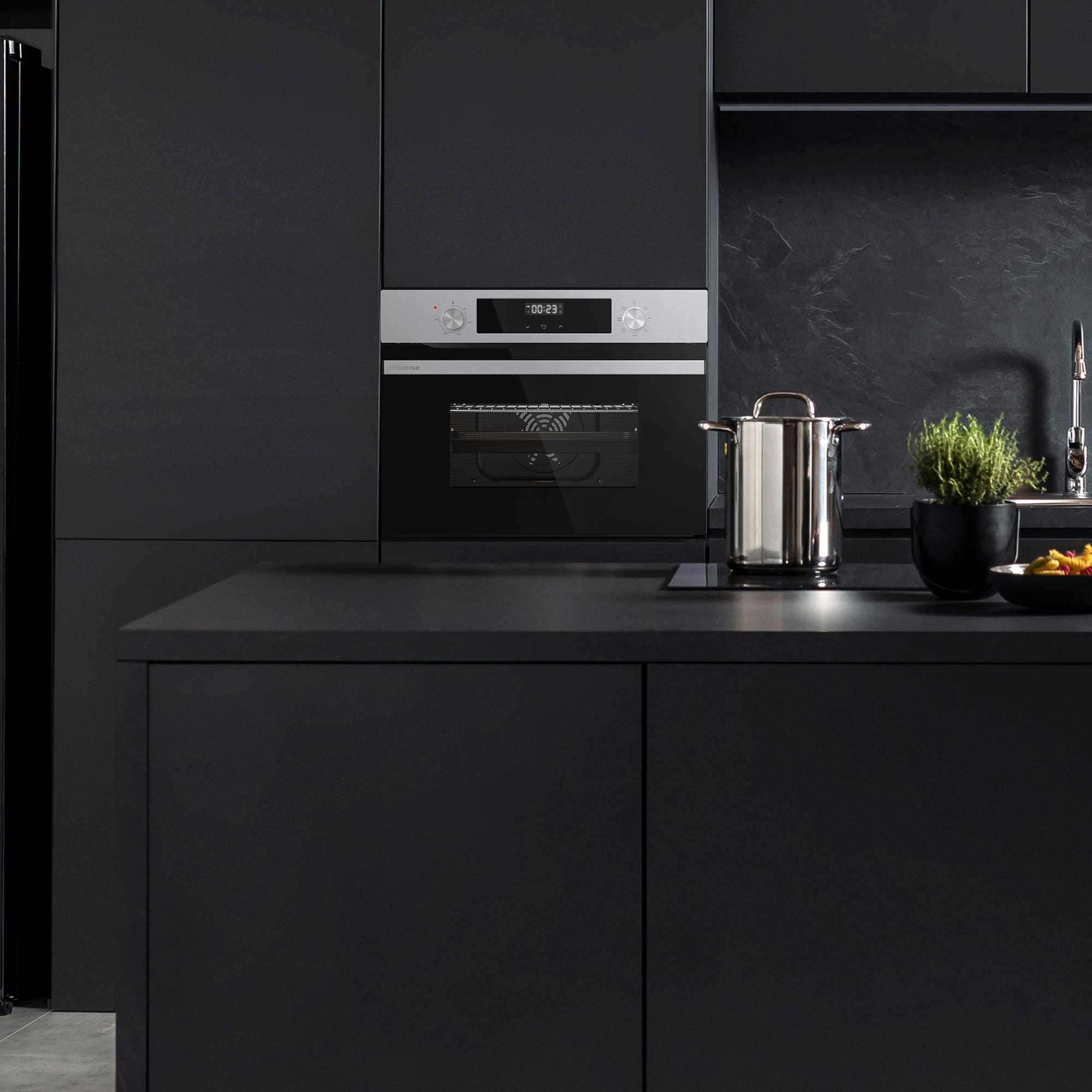 Hisense - BI44221AX – Horno Compacto, Clase A, Capacidad 49L, Color Inox