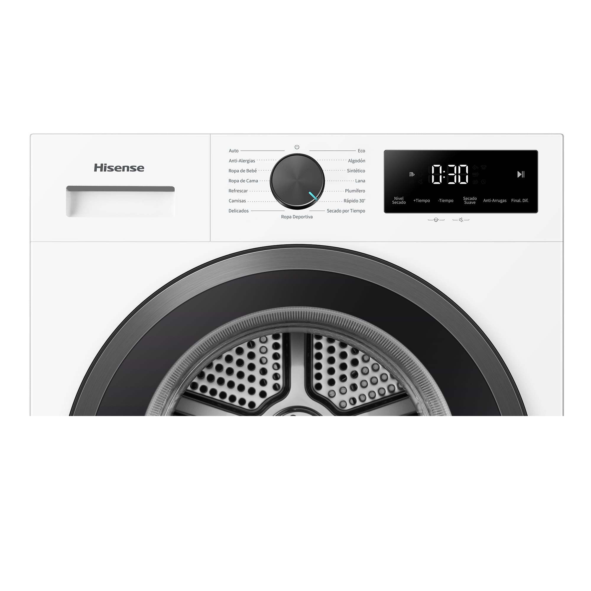 Hisense - DH1I800UWDE – Secadora De Libre Instalación, Clase D, Capacidad 8 Kg, Color Blanco