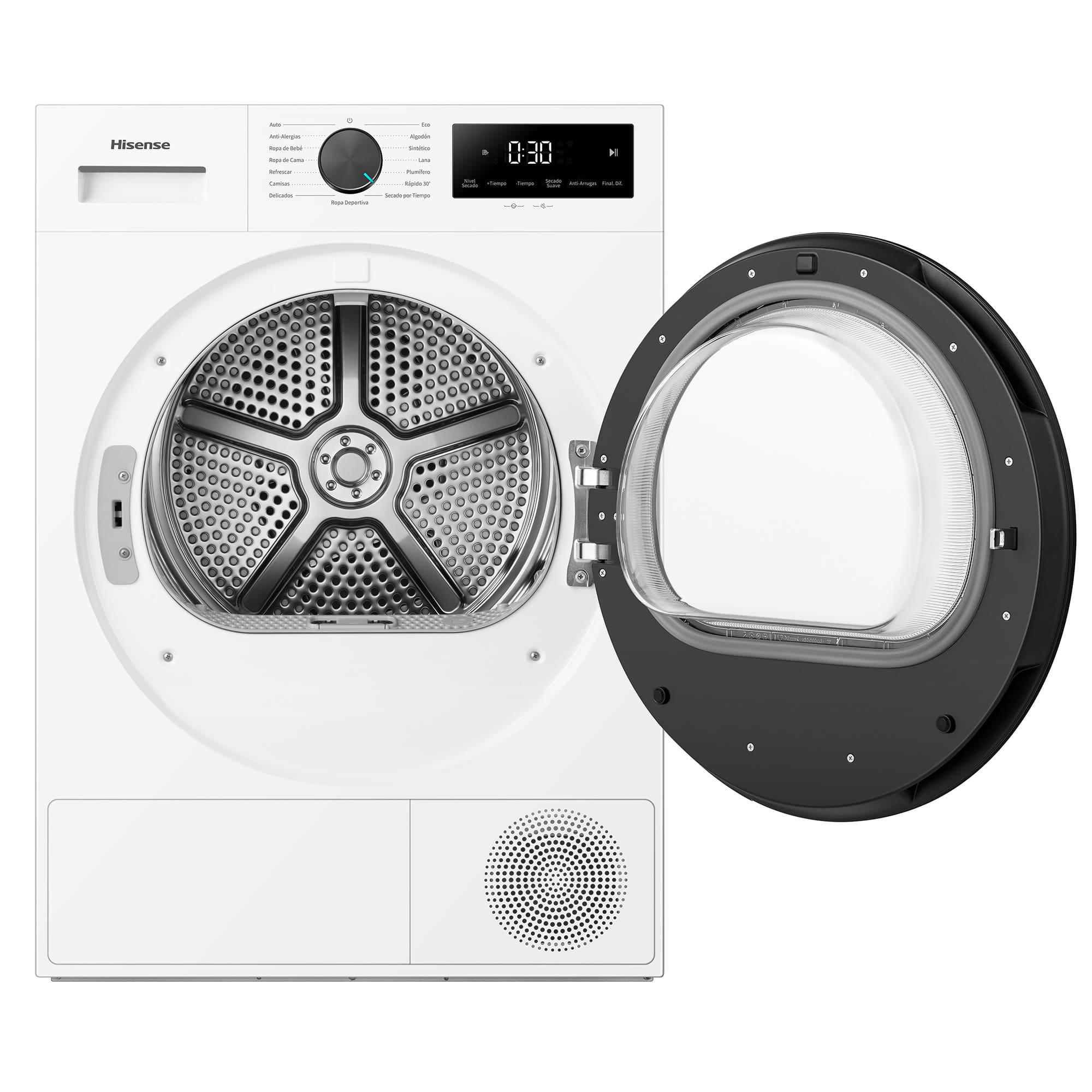 Hisense - DH1I800UWDE – Secadora De Libre Instalación, Clase D, Capacidad 8 Kg, Color Blanco
