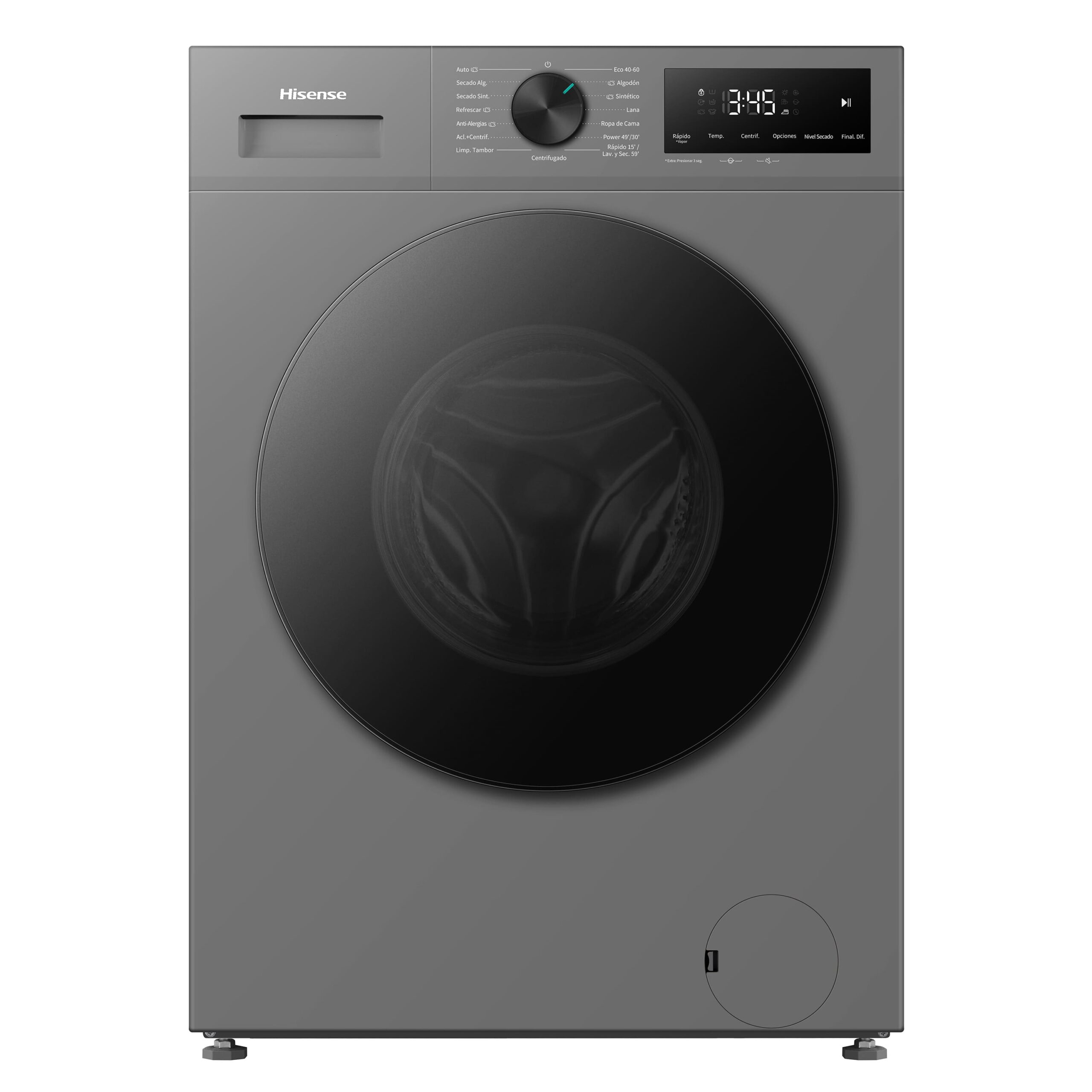 Hisense - WD1I9042BTF2 – Lavasecadora De Libre Instalación, Clase D, 9 kg/5 kg, 1310 rpm, Silver