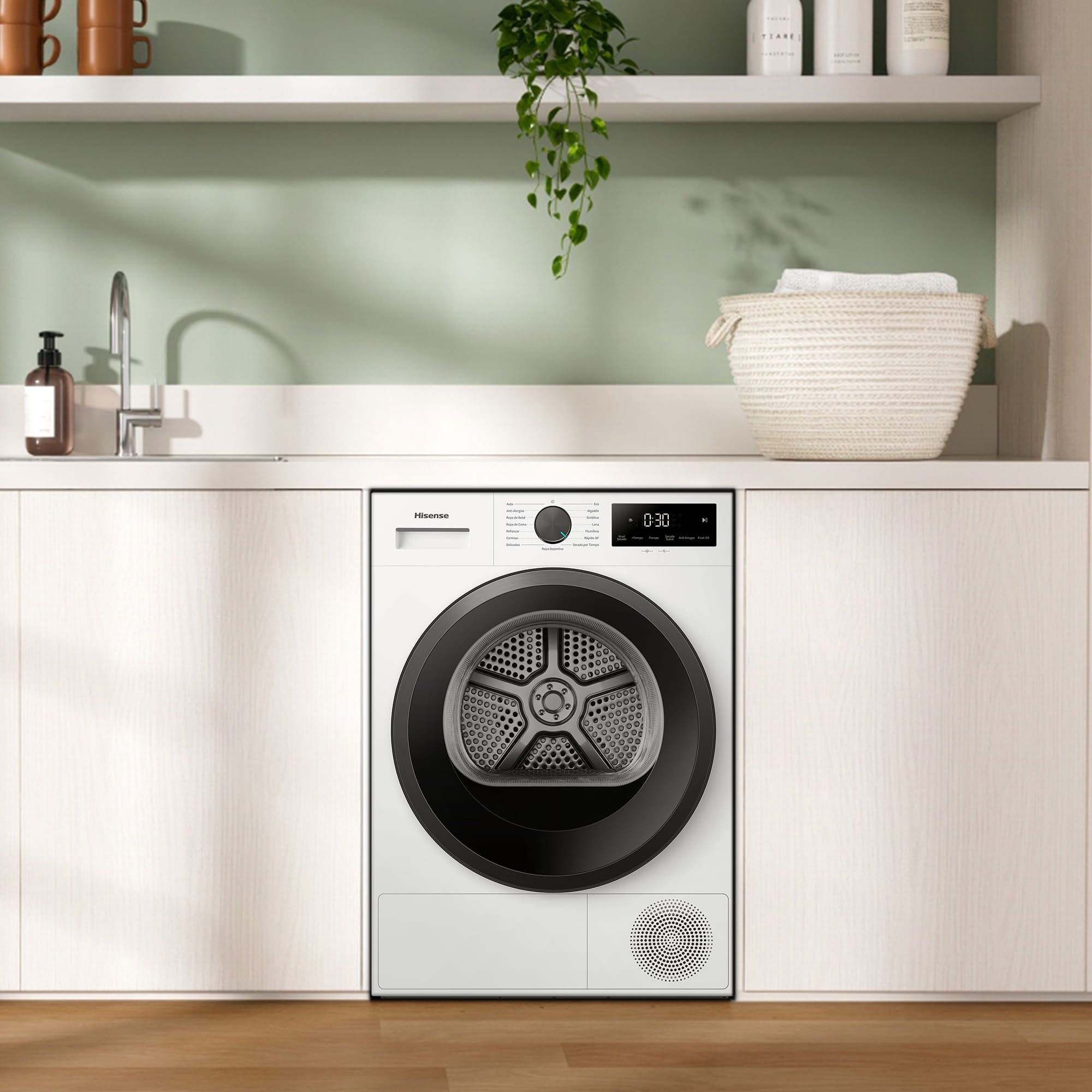 Hisense - DH1I900UWDC – Secadora De Libre Instalación, Clase D, Capacidad 9 Kg, Color Blanco
