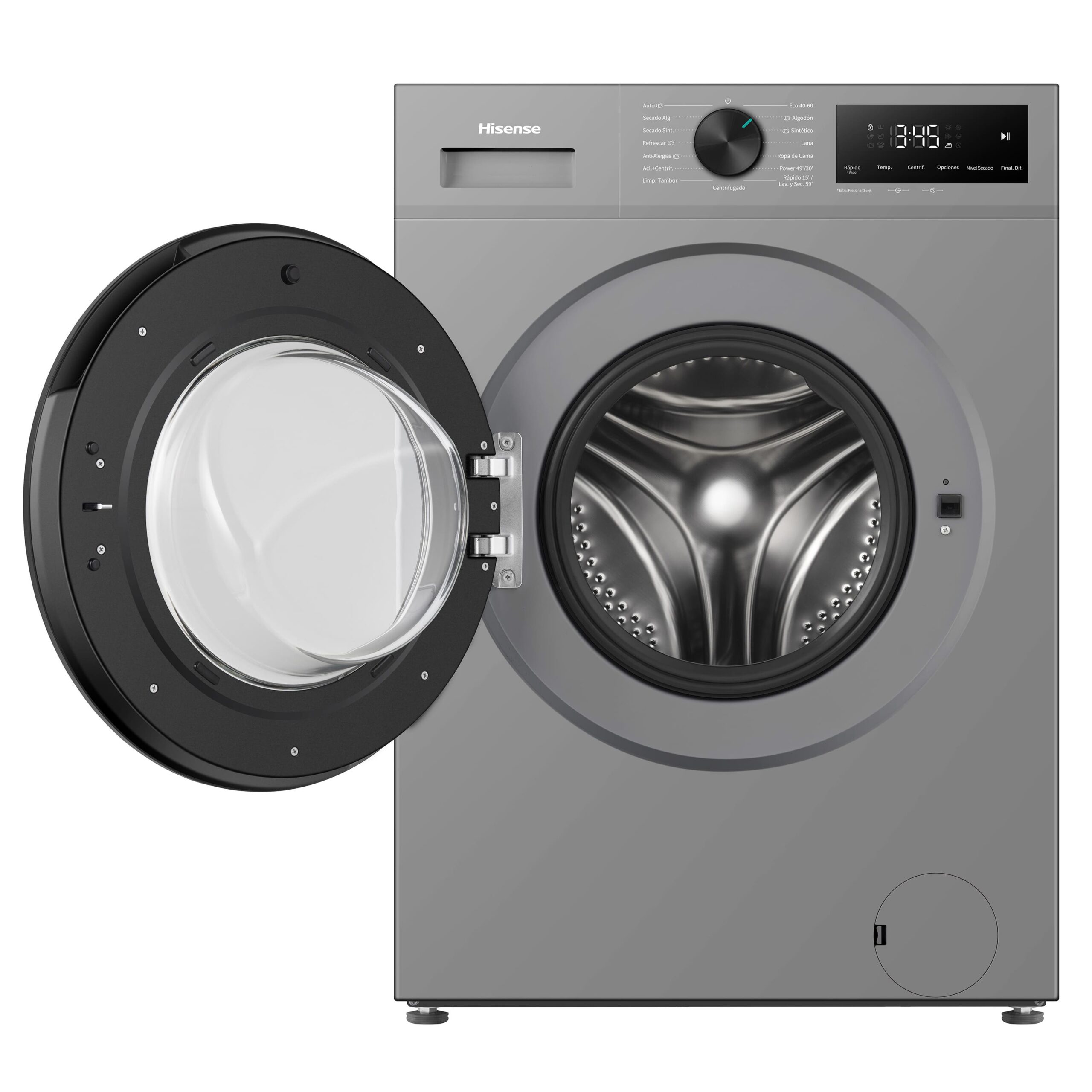 Hisense - WD1I9042BTF2 – Lavasecadora De Libre Instalación, Clase D, 9 kg/5 kg, 1310 rpm, Silver
