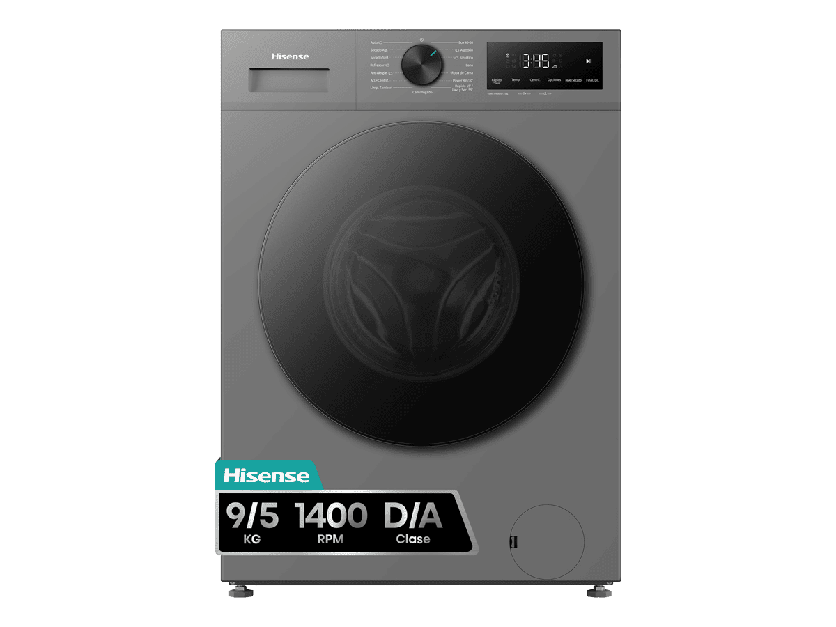 WD1I9042BTF2 - Lavasecadora De Libre Instalación, Clase D, 9 kg/5 kg, 1310 rpm, Silver