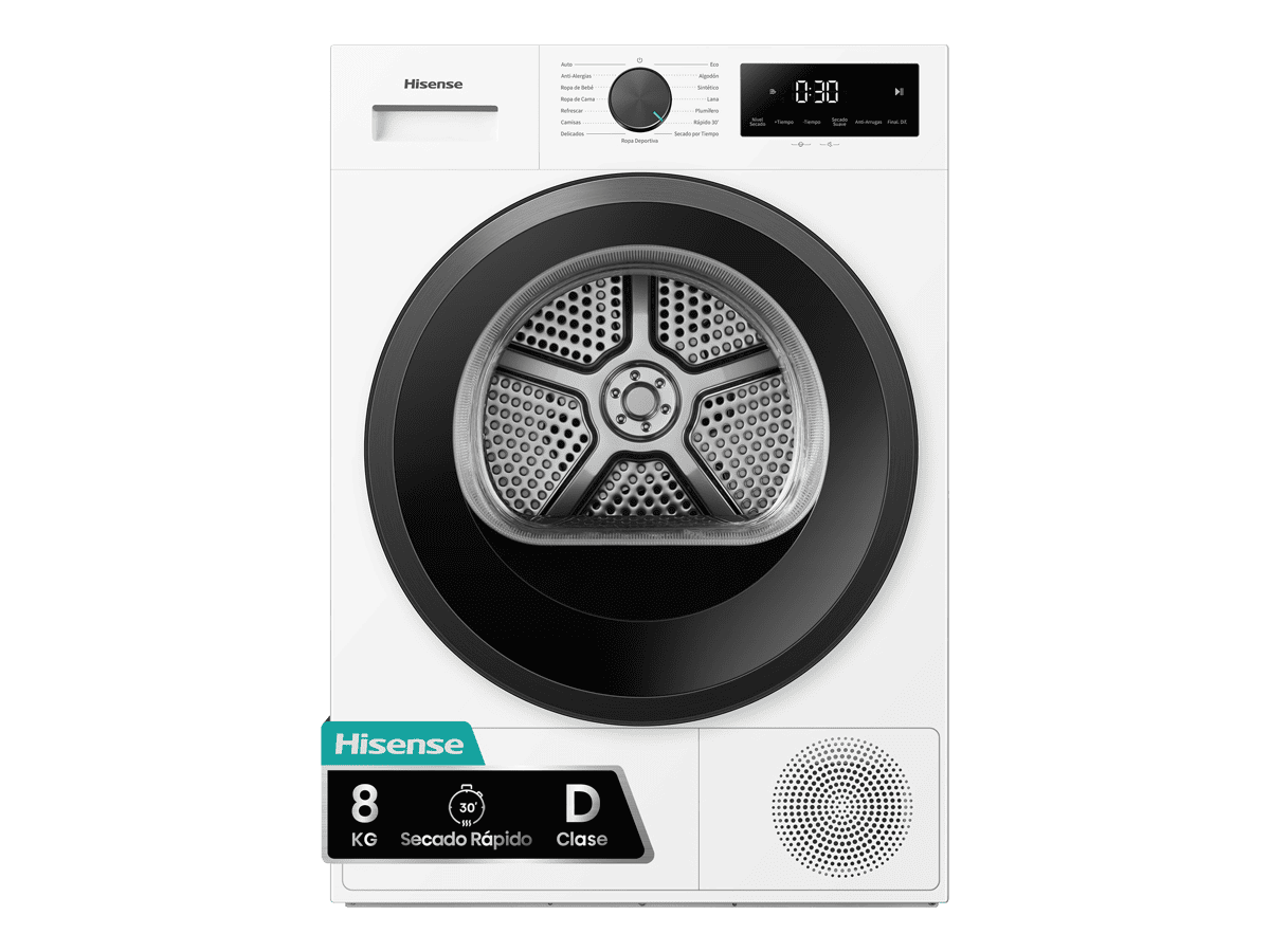 DH1I800UWDE - Secadora De Libre Instalación, Clase D, Capacidad 8 Kg, Color Blanco
