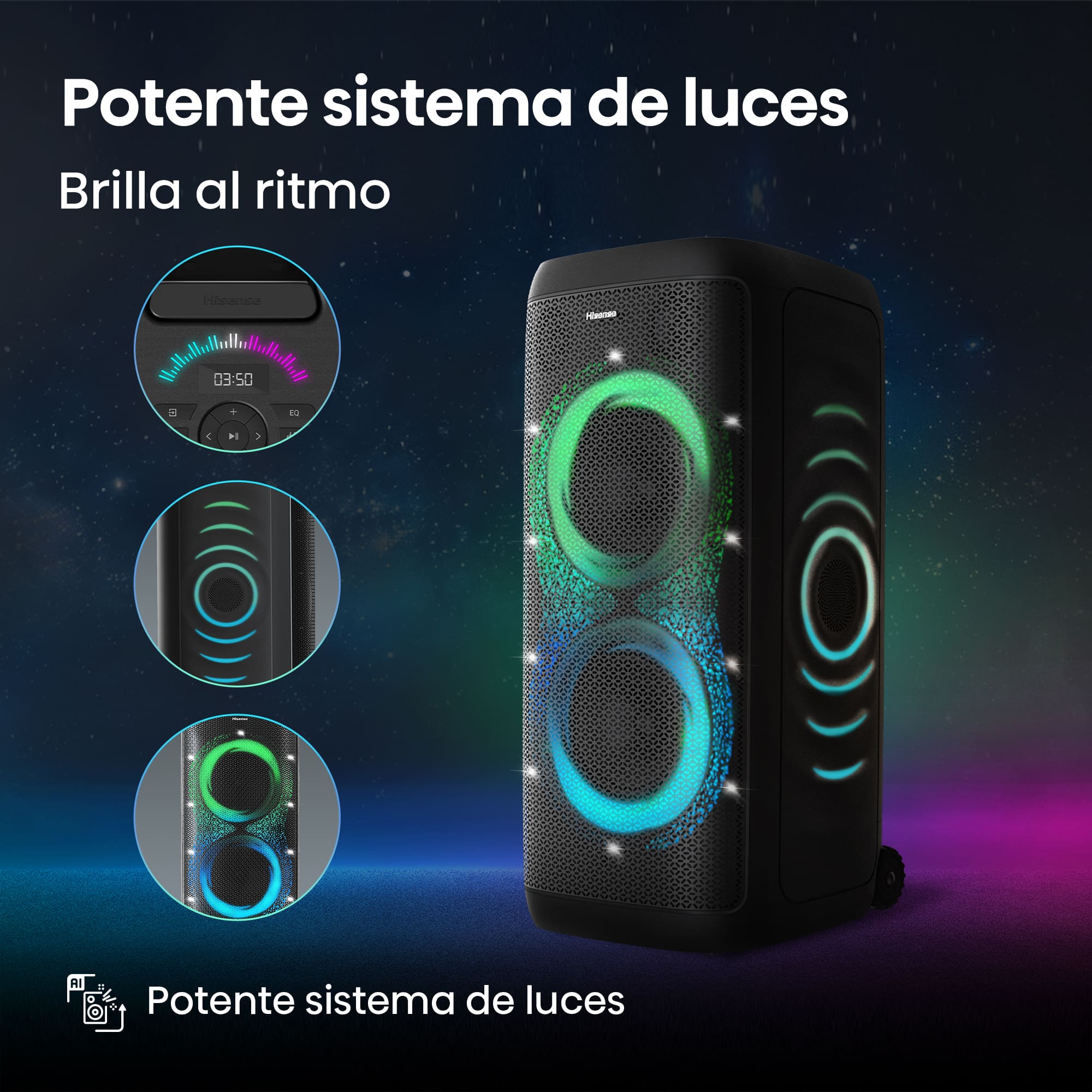 Hisense - Altavoz Pórtatil Hisense Party Thunder