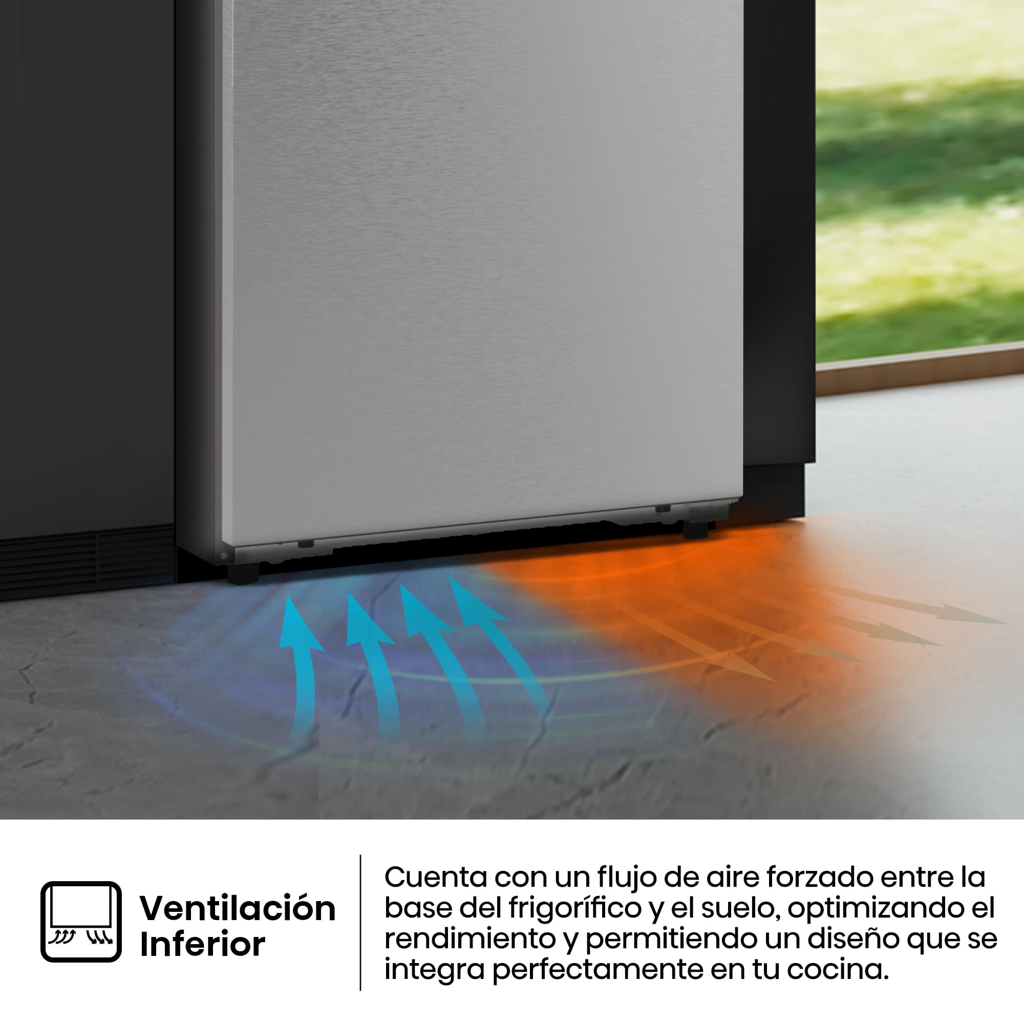 Hisense - RB370K3ASC – Frigorífico Combi 2 Puertas De Kitchenfit, Clase C, Capacidad 365L, Color Inox