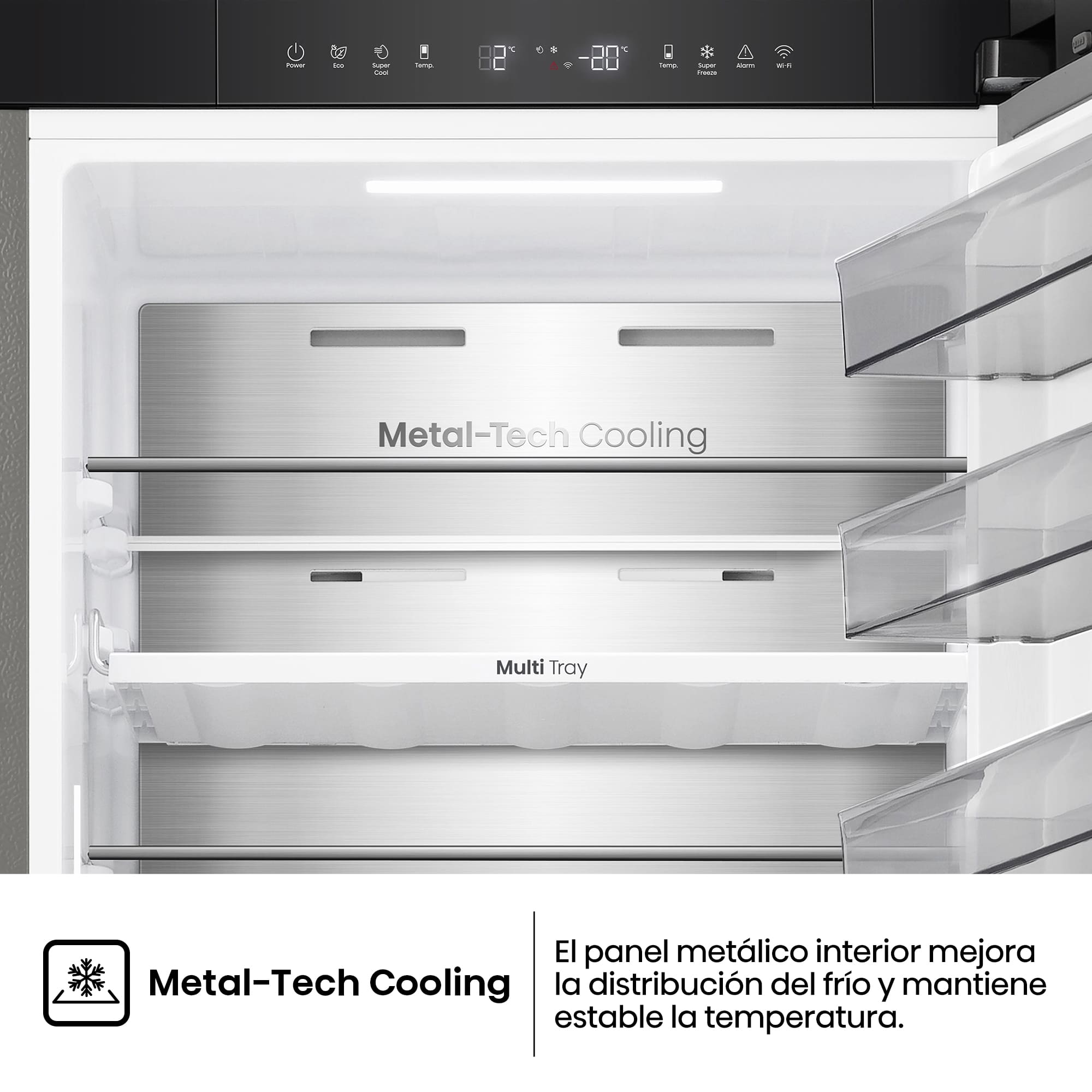 Hisense - RB370K3ASC – Frigorífico Combi 2 Puertas De Kitchenfit, Clase C, Capacidad 365L, Color Inox