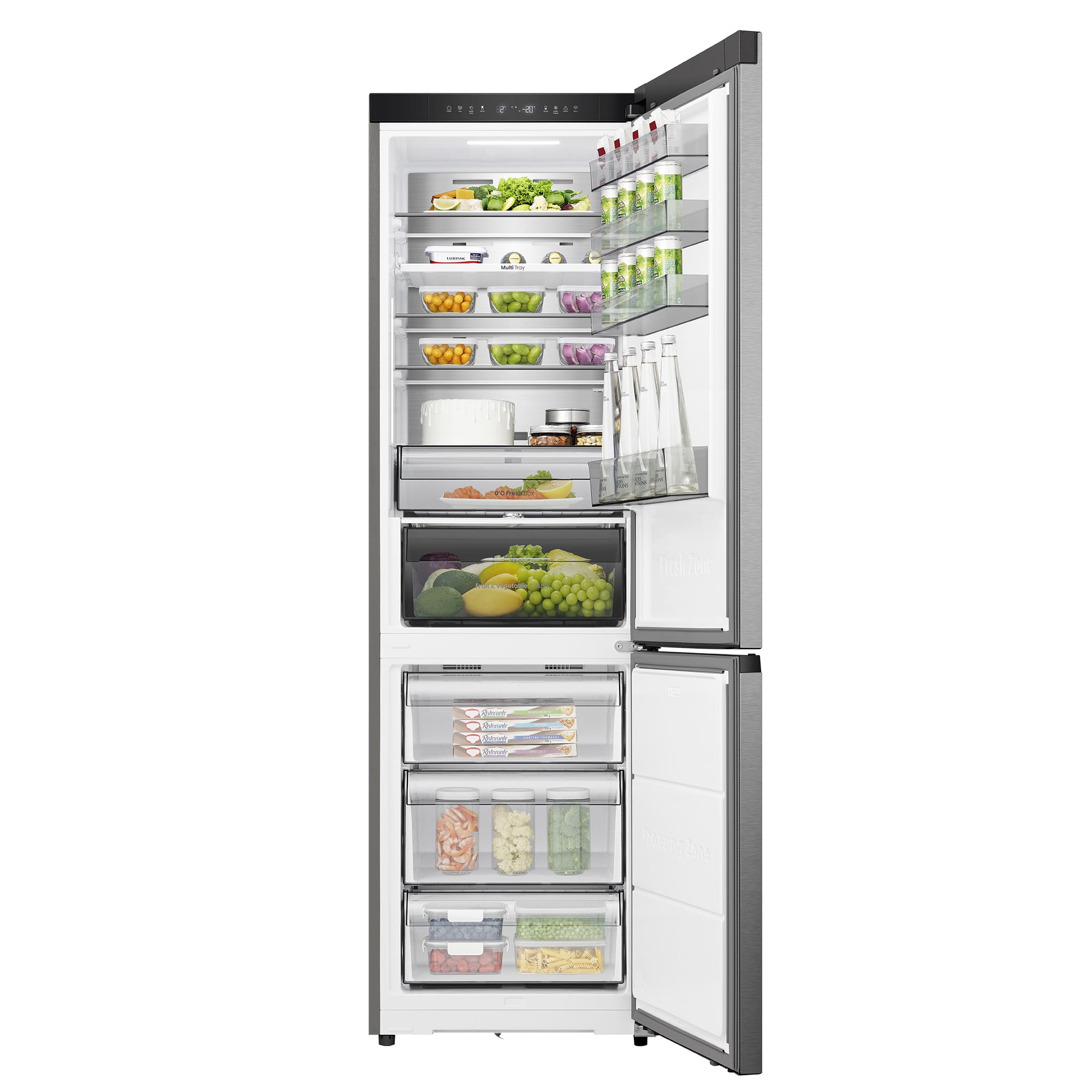Hisense - RB370K3ASC – Frigorífico Combi 2 Puertas De Kitchenfit, Clase C, Capacidad 365L, Color Inox