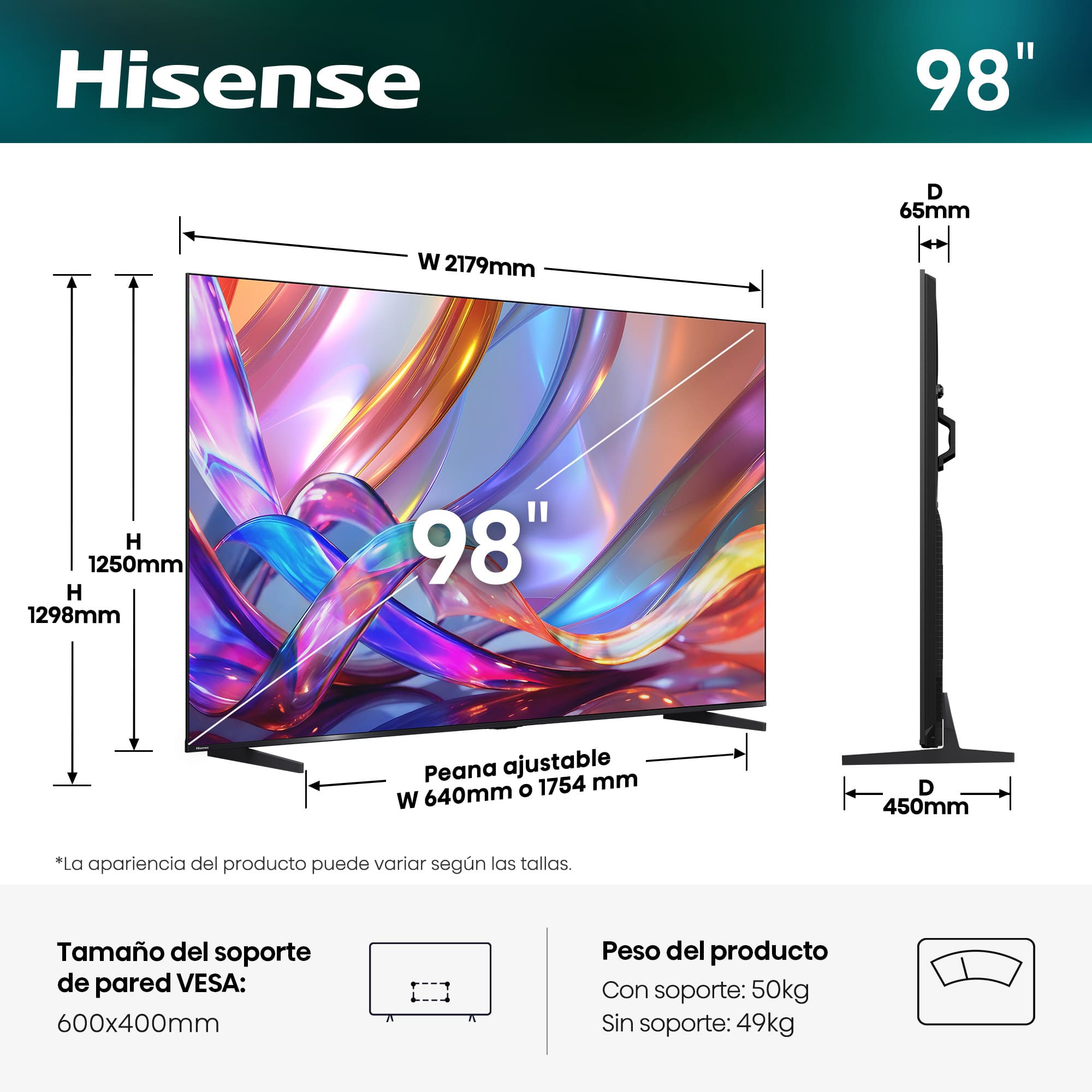 Hisense - Serie E7 QLED TV Hisense 98E7S