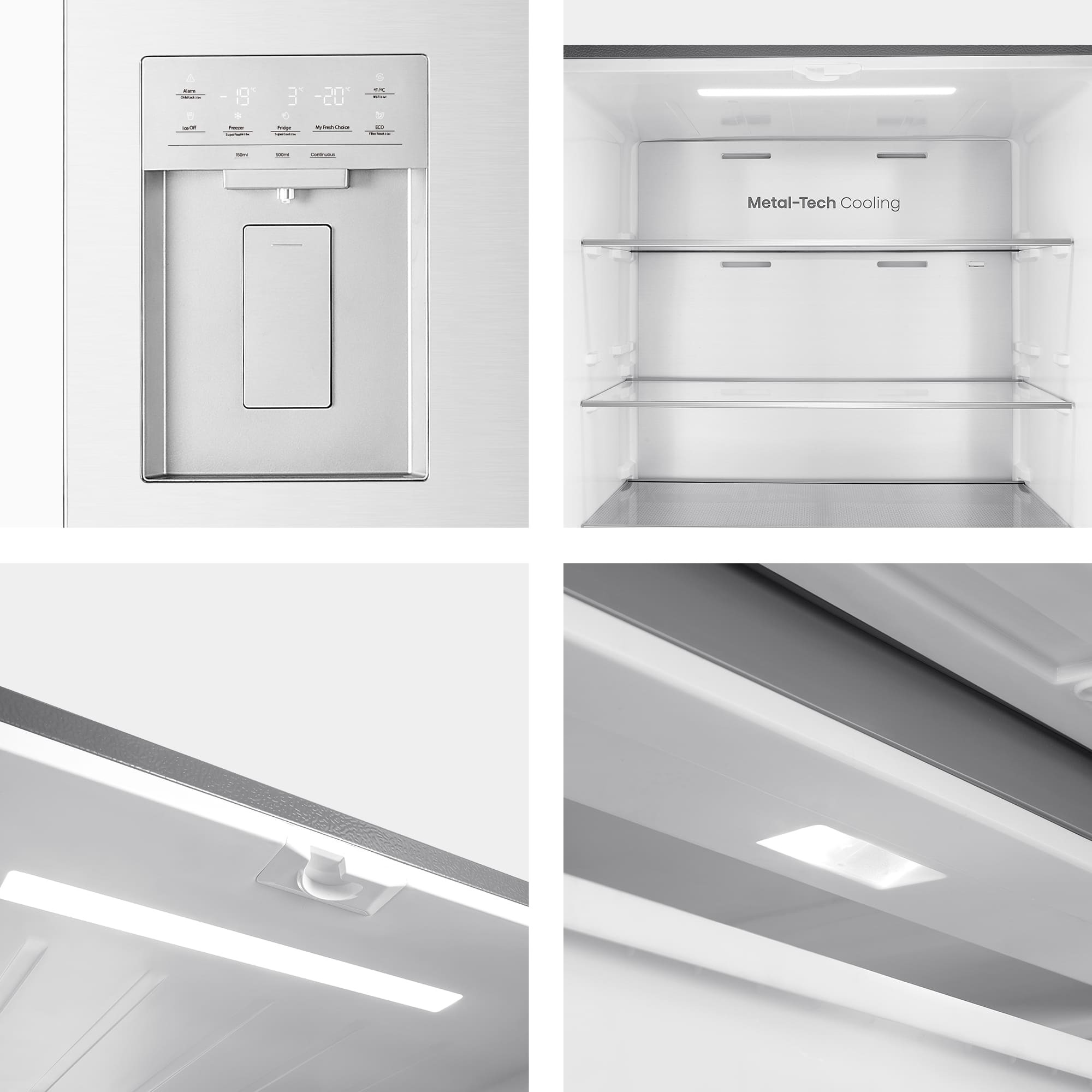 Hisense - RF512P5SSD – Frigorífico Americano Cajón Francés De Libre Instalación, Clase D, Capacidad 510L, Color Inox